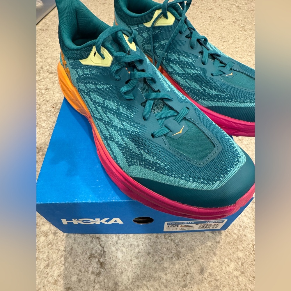 Women’s Speedgoat 5 Hokas. Brand new, never worn- still with box.